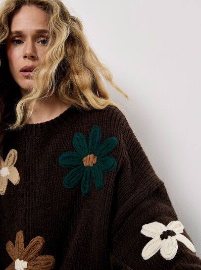 Embroidered Flower Jumper