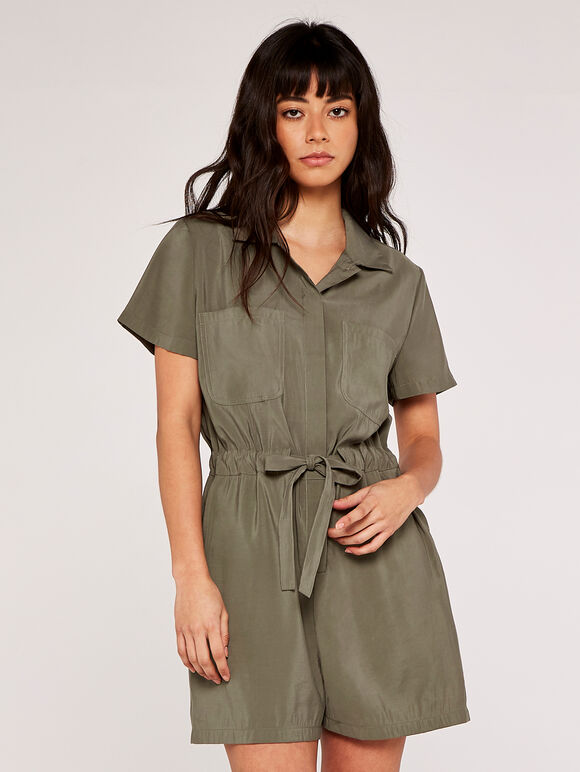 Utility Playsuit, Khaki, large