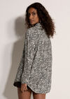 Zebra Print Oversized Shirt, Black, large