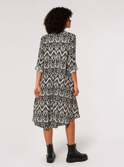 Diamond Print Shirt Mini Dress