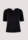 Square Neck Top, Black, large