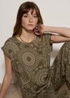 Kaleidoscope Print Woven T-Shirt, Khaki, large