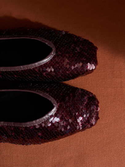 Sequin Embellished Ballerina Shoes