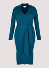 Curve Ribbed Midi Dress, Teal, large