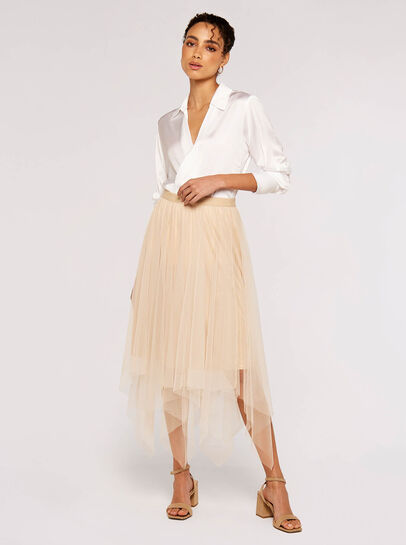 Tulle Hanky Midi Skirt