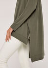 Oversized High Low Top, Khaki, large