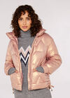 Irridescent Puffer Jacket, Pink, large