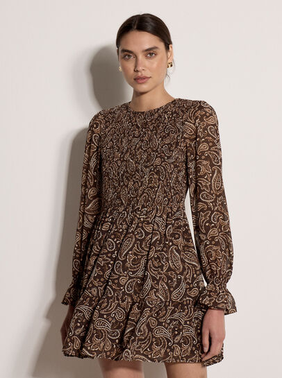 Paisley Chiffon Mini Dress