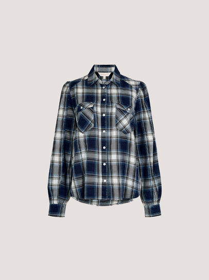 Washed Check Western Shirt