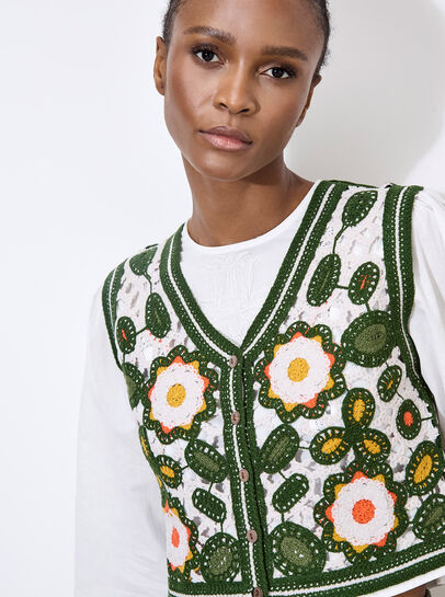 Floral Crochet Waistcoat
