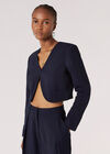 Cropped Bolero Jacket, Navy, large