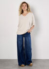 Soft Touch Oversized Batwing Top, Stone, large