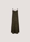 Animal Print Crepe Maxi Slip Dress, Khaki, large
