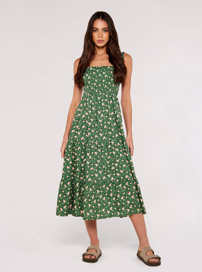 Ditsy Smocked Midi Dress