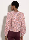Tonal Shimmer Chunky Knit Cardigan, Orange, large