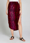 Zebra Print Skirt, Fuchsia, large