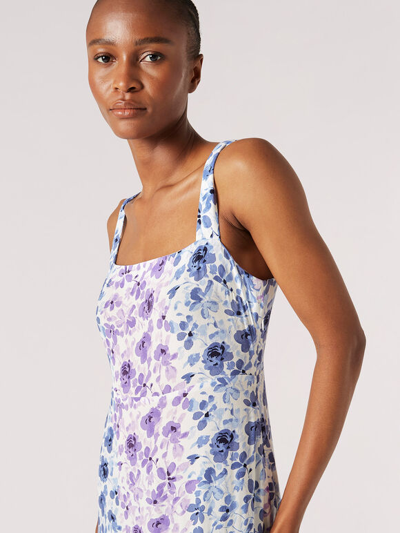 Floral Rose Ombre Camisole Maxi Dress, Cream, large