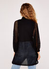 Wavy Cocoon Cardigan, Black, large