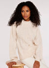 Embellished Pearl Jumper, Stone, large