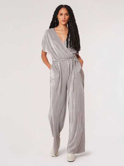 Plisse Metallic Jumpsuit