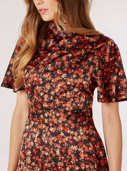 Floral Satin Mini Dress