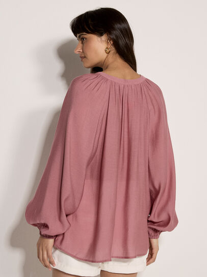 Lightweight Balloon Sleeve Blouse
