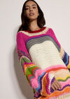 Multicoloured Wave Chunky Jumper, Assorted, large