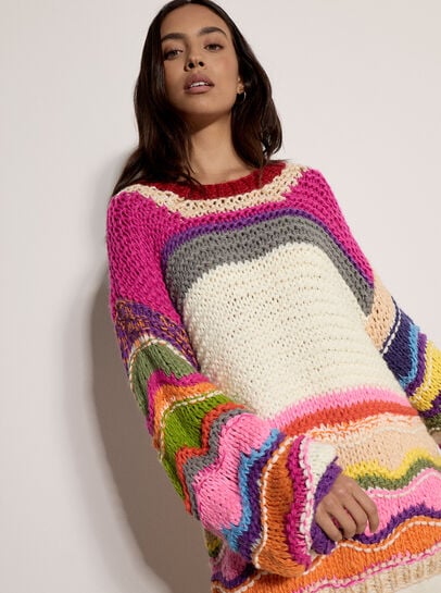 Multicoloured Wave Chunky Jumper