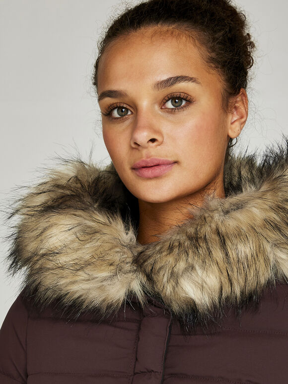 Reversible Puffer Jacket, Burgundy, large