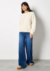 3D Daisy Embellished Oversized Jumper, Stone, large