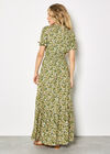 Ditsy Floral Tiered Maxi Dress, Green, large