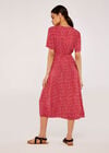 Daisy Dot Wrap Dress, Red, large