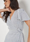 Oxford Stripe Wrap Midi Dress, Blue, large