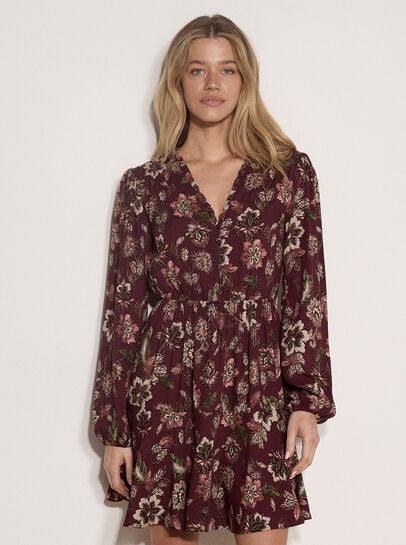 Folk Floral Mini Dress
