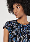Abstract Stripe Fitted Mini Dress, Blue, large