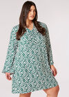 Curve Retro Geo Mini Robe, Vert, grand