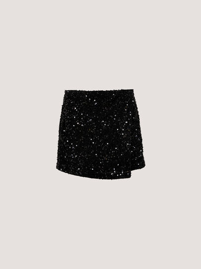 Velvet Sequin Mini Skort