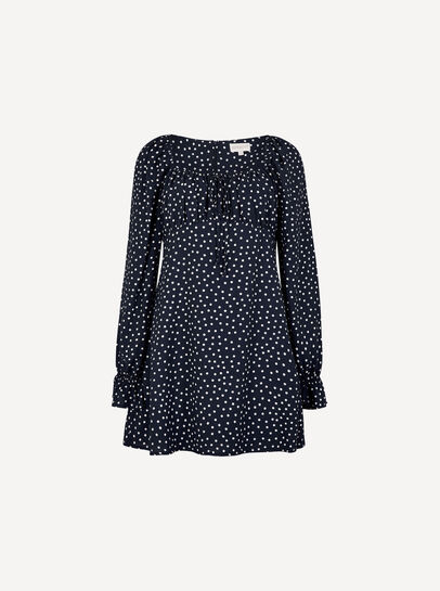Polka Dot Milkmaid Mini Dress