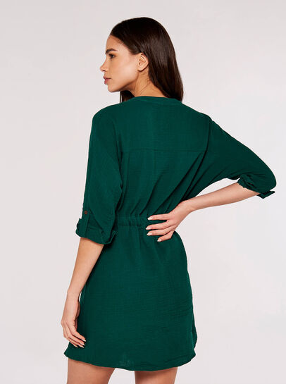 Tetra Tie Mini Shirt Dress