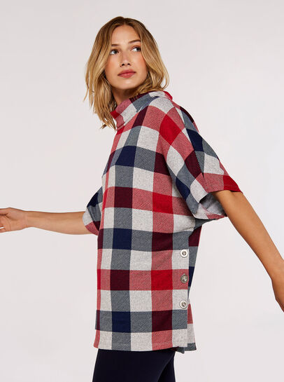 Chequered Side Button Top