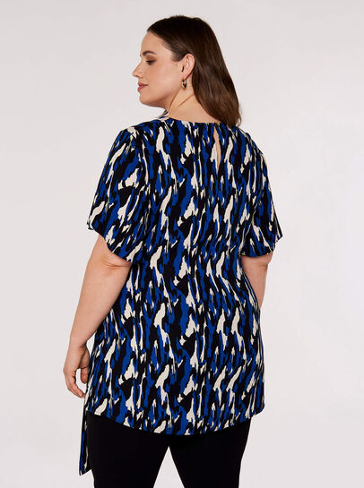 Curve Brushstroke Tie Waist Top