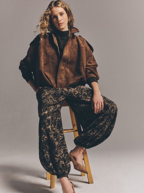 Suede Bubble Hem Batwing Jacket