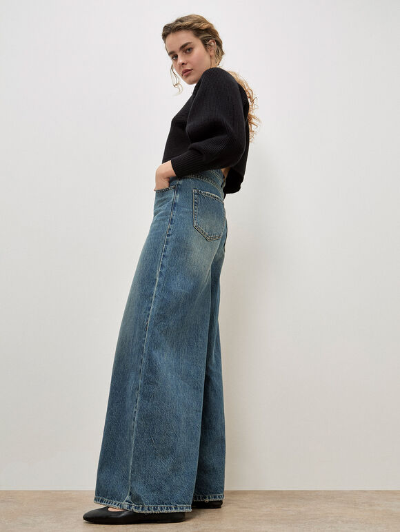 Zoe Palazzo Jeans, Blue, large