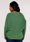 Curve Batwing Jumper, Teal, large