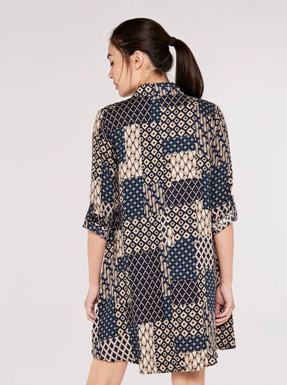 Patchwork Shirt Mini Dress