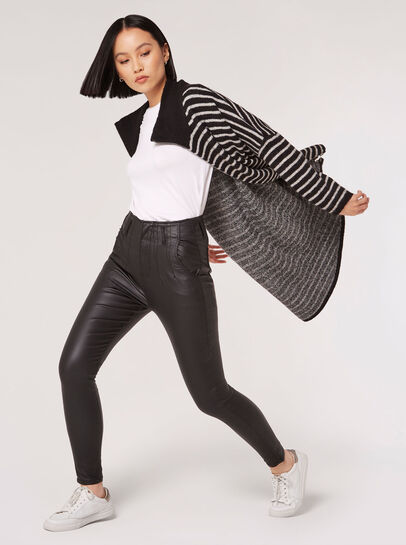 Stripe Knitted Longline Zip Jumper