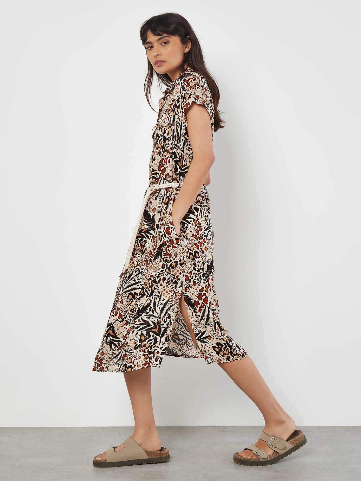 Apricot animal print dress store