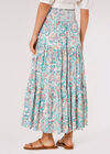 Paisley Tiered Maxi Skirt, Aqua - Turquoise, large