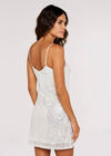 Sequin Cami Mini Dress, White, large