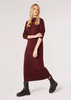 Chunky Knit Midi Dress, Burgundy, large